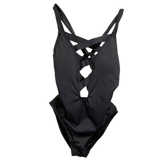 Size 0 La Blanca New Womens Strappy Cutout One Piece Swimsuit Black